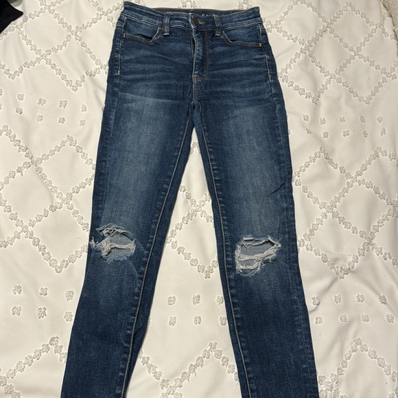 🎉LOWEST PRICE🎉 Next level stretch, American Eagle distressed, skinny jeans. - Picture 2 of 7